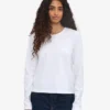 Ekologisk T-shirt med långa ärmar för dam – optiskt vit