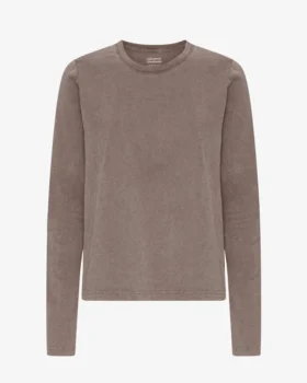 Ekologisk T-shirt med långa ärmar för damer – blekt khaki