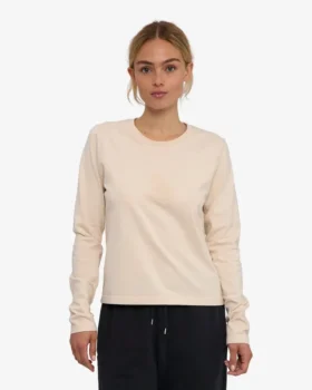 Ekologisk T-shirt med långa ärmar för damer – blekt khaki