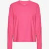 Ekologisk T-shirt med långa ärmar för damer – Bubblegumrosa