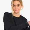 Ekologisk T-shirt med långa ärmar för damer – djupsvart