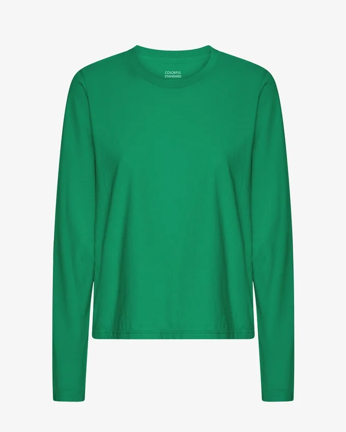Ekologisk T-shirt med långa ärmar för damer – kellygrön