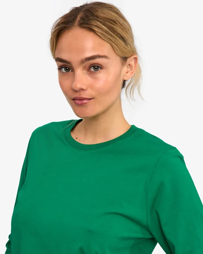 Ekologisk T-shirt med långa ärmar för damer – kellygrön