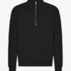 Ekologisk tröja med kort dragkedja – djupsvart