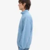 Ekologisk tröja med kort dragkedja – Seaside Blue