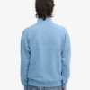 Ekologisk tröja med kort dragkedja – Seaside Blue