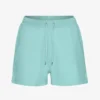 Ekologiska damshorts i sweatshirtmaterial – turkosblå