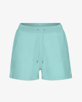 Ekologiska damshorts i sweatshirtmaterial – turkosblå