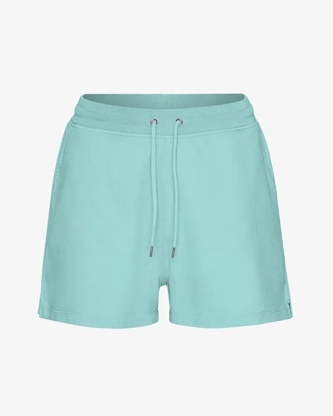 Ekologiska damshorts i sweatshirtmaterial – turkosblå