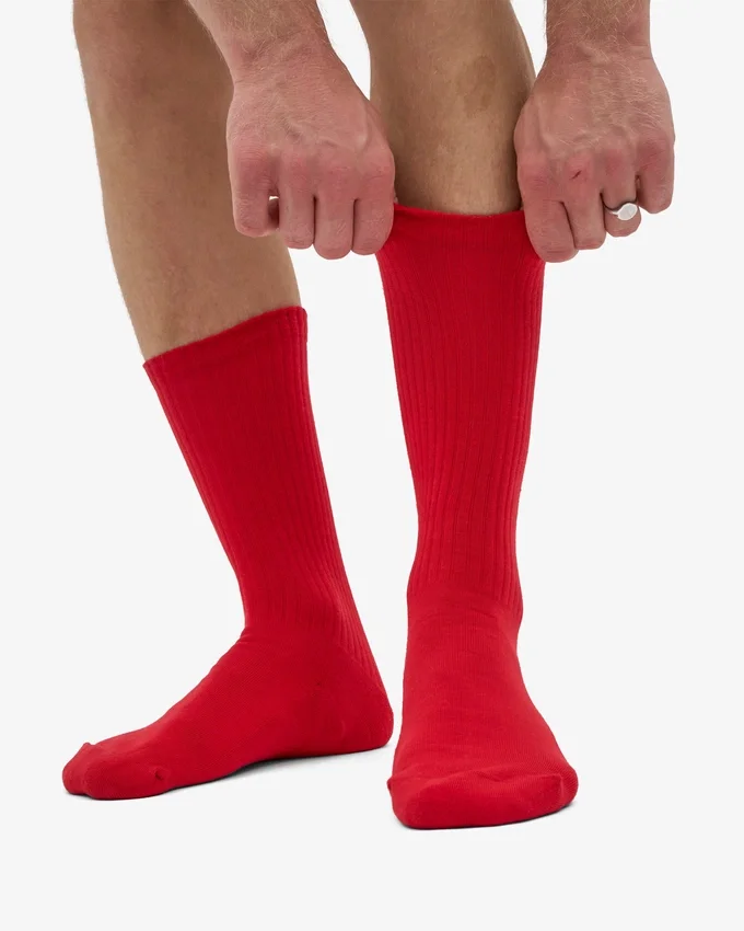Ekologiska sportsstrumpor – scharlakansröd