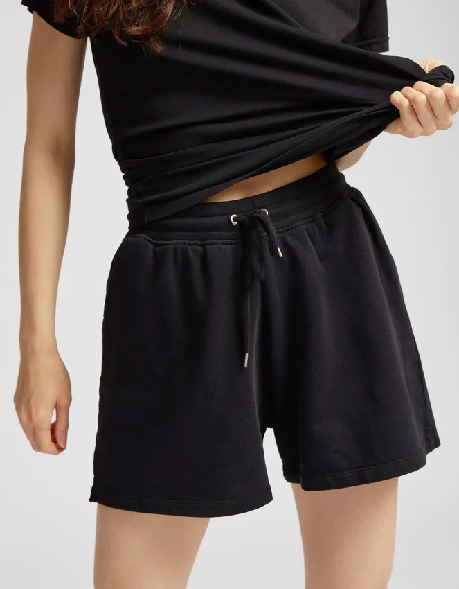 Ekologiska sweatshorts för dam – djupsvart