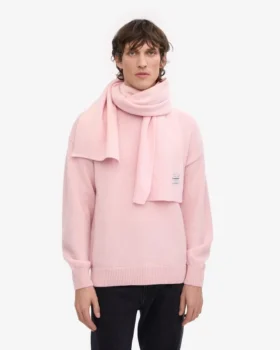 Halsduk i merinoull – blekt rosa