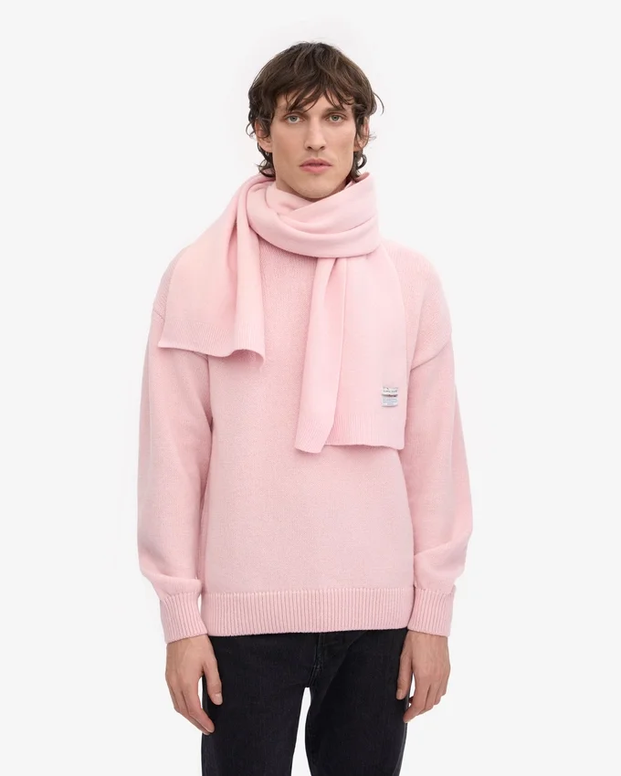 Halsduk i merinoull – blekt rosa