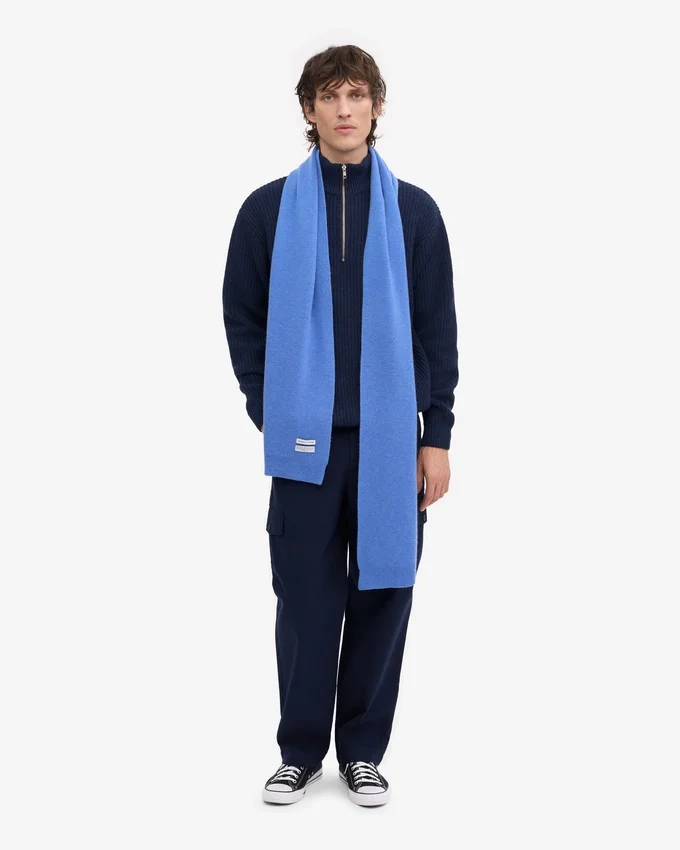 Halsduk i merinoull – Pacific Blue