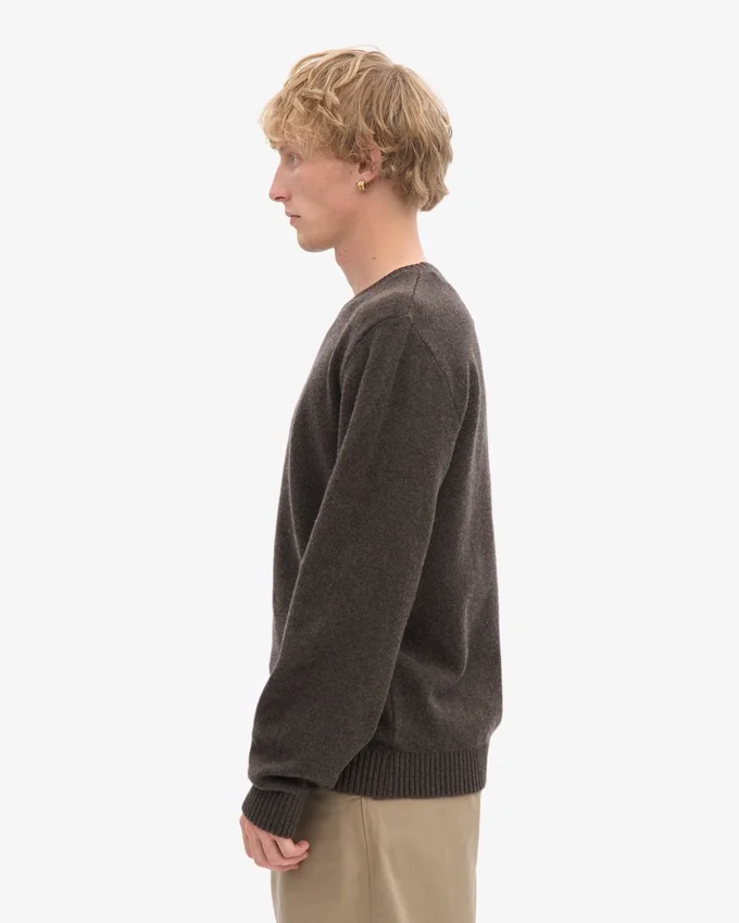 Klassisk tröja i merinoull – kaffebrun