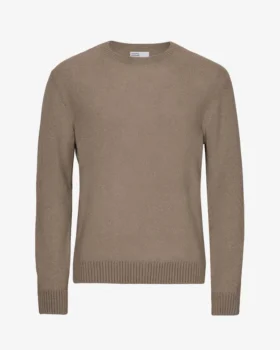 Klassisk tröja i merinoull – varm taupe