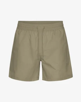 Klassiska badshorts – dammig olivgrön