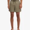 Klassiska badshorts – dammig olivgrön