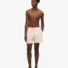Klassiska badshorts – elfenbensvit