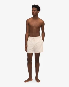 Klassiska badshorts – elfenbensvit