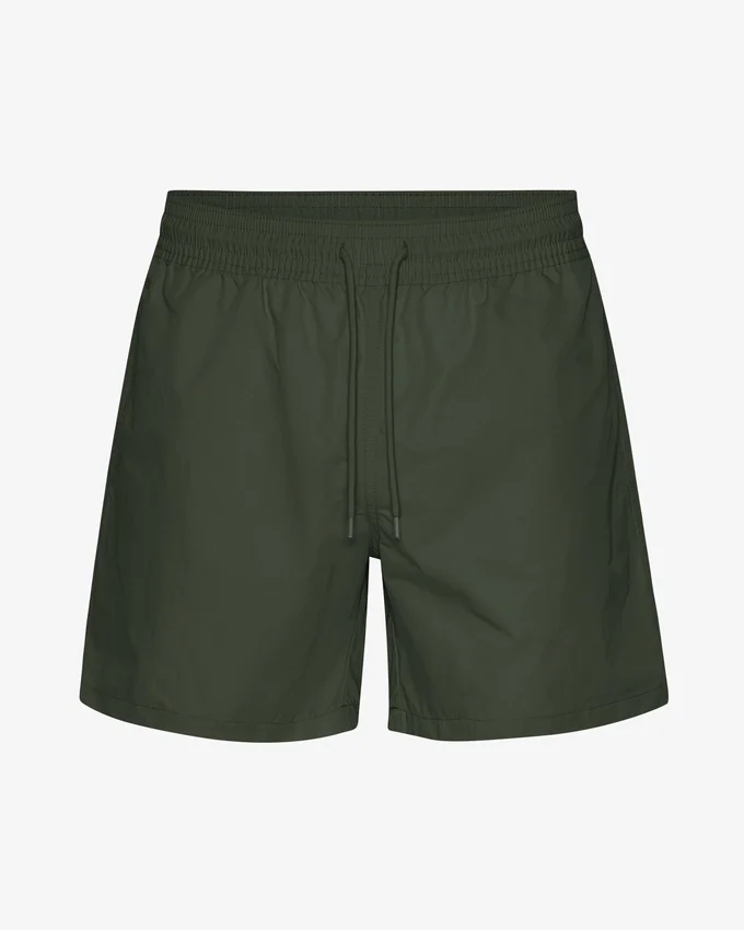 Klassiska badshorts – jaktgrön