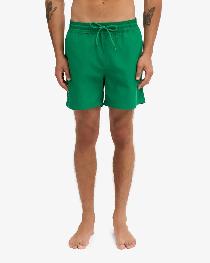 Klassiska badshorts – kellygrön