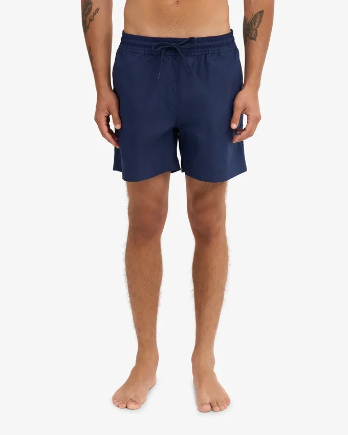Klassiska badshorts – marinblå