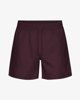 Klassiska badshorts – oxblodsröd