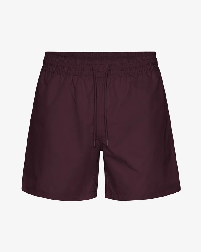 Klassiska badshorts – oxblodsröd