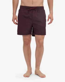 Klassiska badshorts – oxblodsröd