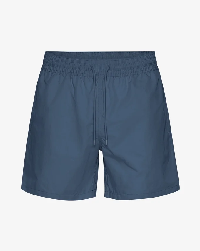 Klassiska badshorts – petrolblå