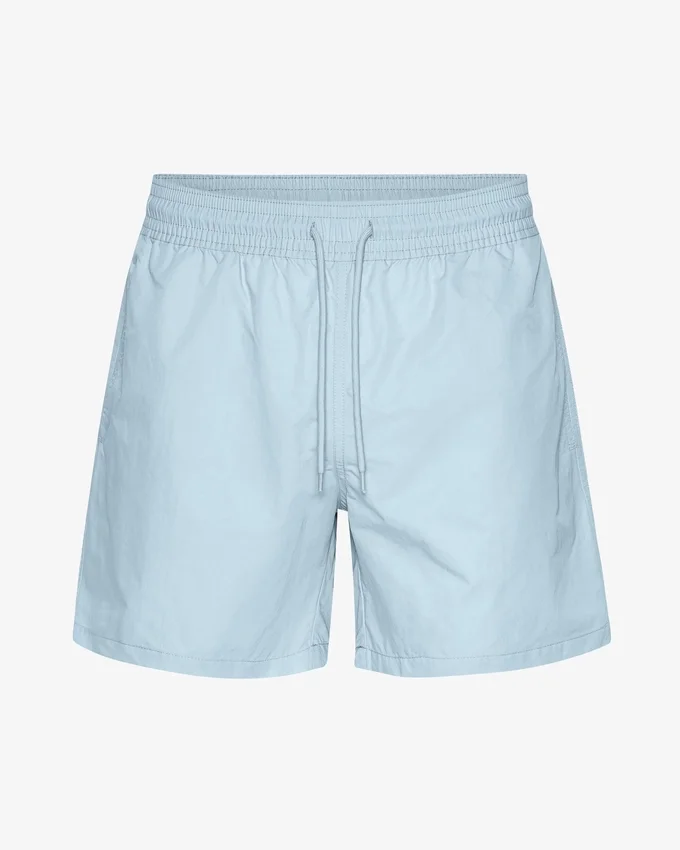 Klassiska badshorts – polarblå