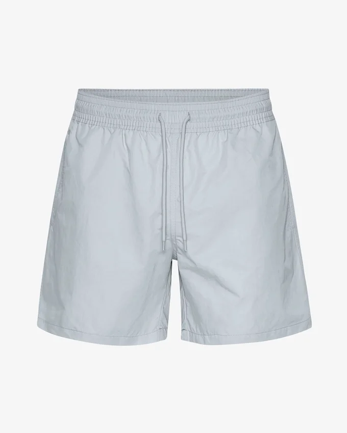 Klassiska badshorts – puderblå