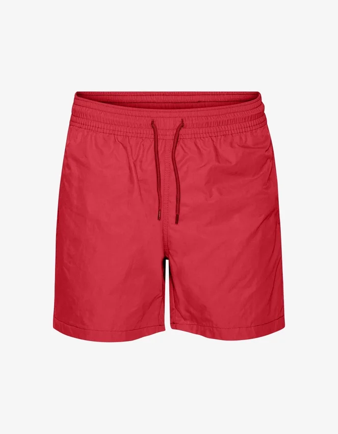 Klassiska badshorts – scharlakansröd