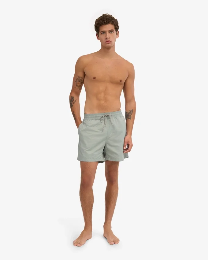 Klassiska badshorts – stålblå