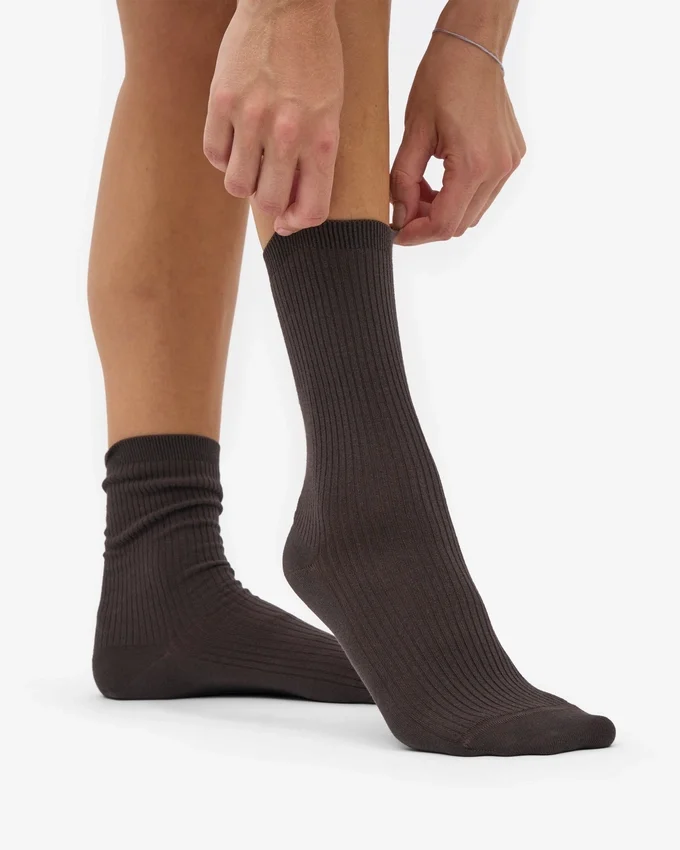 Klassiska Classic Organic damstrumpor – kaffebrun