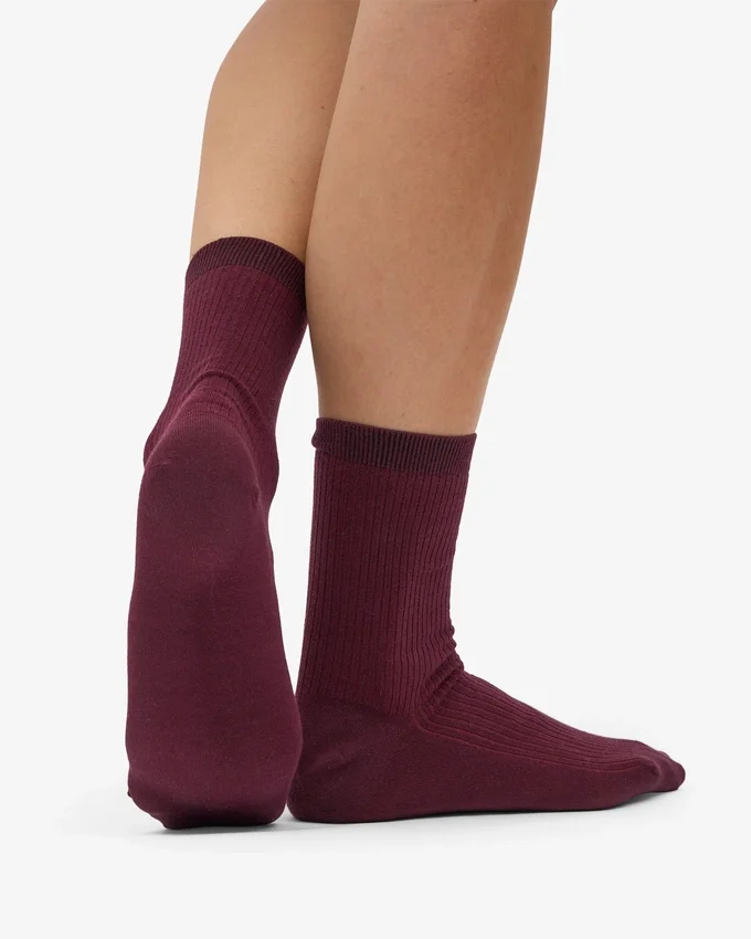 Klassiska Classic Organic damstrumpor – oxblodsröd