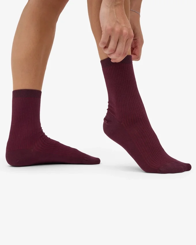 Klassiska Classic Organic damstrumpor – oxblodsröd