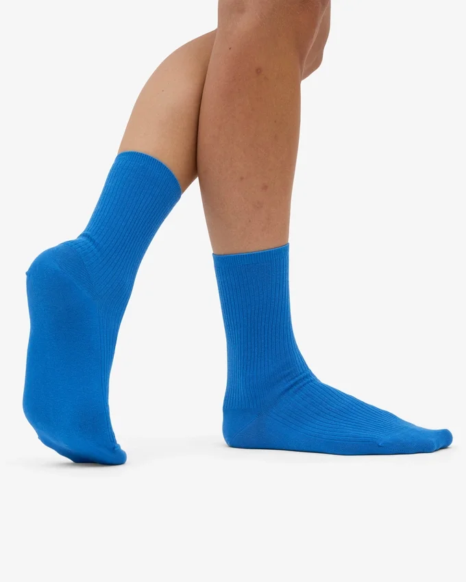 Klassiska Classic Organic damstrumpor – Pacific Blue