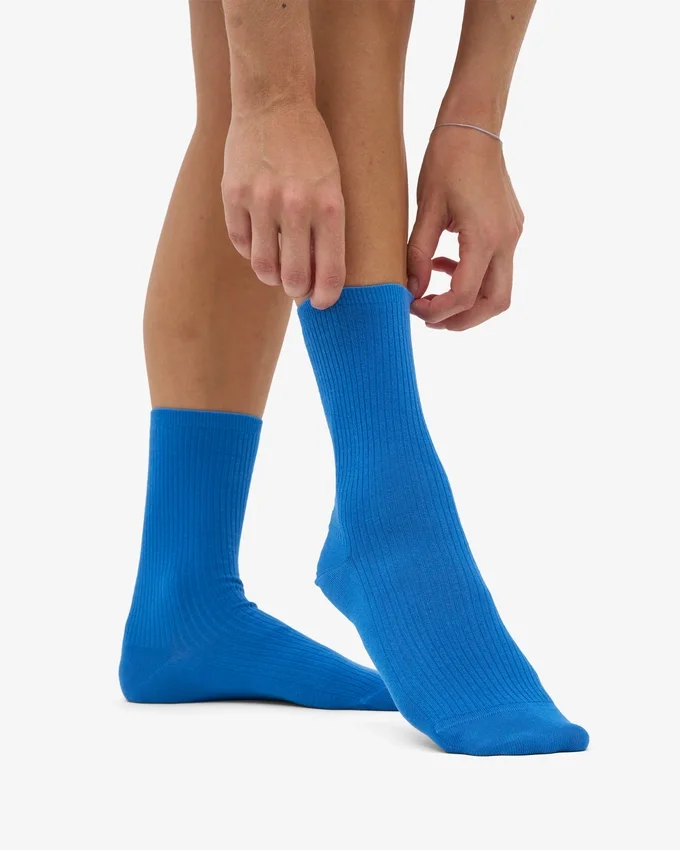 Klassiska Classic Organic damstrumpor – Pacific Blue