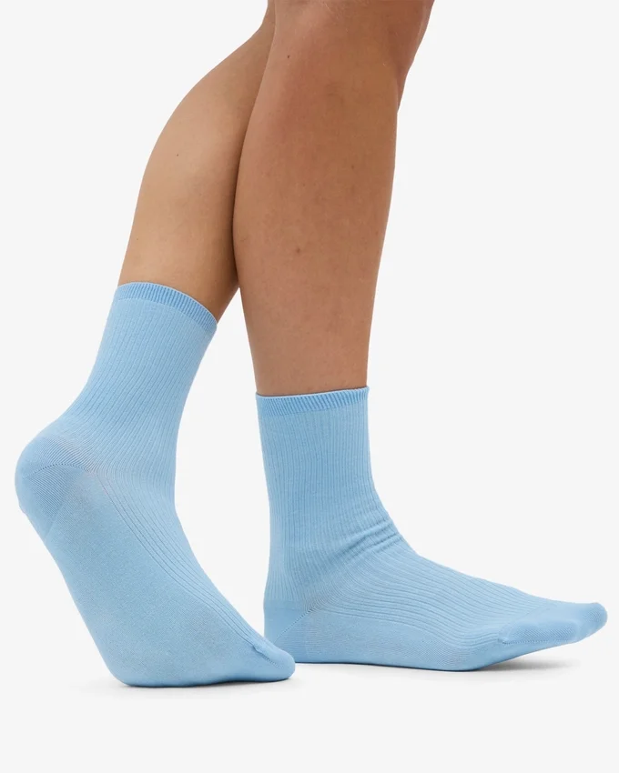 Klassiska Classic Organic damstrumpor – Seaside Blue