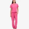 Kort, boxig T-shirt i ekologiskt bomull – Bubblegum Pink