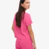 Kort, boxig T-shirt i ekologiskt bomull – Bubblegum Pink
