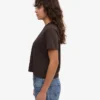 Kort, boxig T-shirt i ekologiskt bomull – kaffebrun