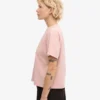 Kort, boxig T-shirt i ekologiskt tyg – blekt rosa