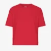 Kort, boxig T-shirt i ekologiskt tyg – scharlakansröd