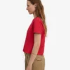 Kort, boxig T-shirt i ekologiskt tyg – scharlakansröd