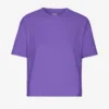 Kort, boxig T-shirt i ekologiskt tyg – ultraviolett