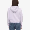 Kort hoodie i ekologiskt tyg med dragkedja – mjuk lavendel