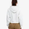 Kort hoodie i ekologiskt tyg med dragkedja – optiskt vitt